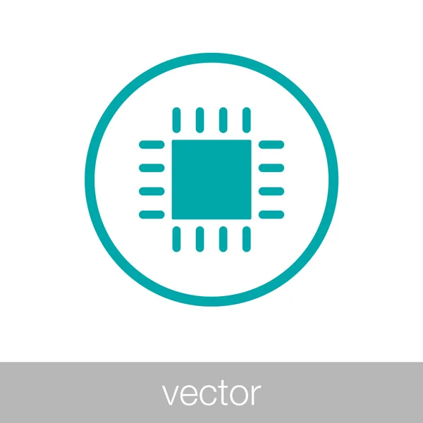 Carte de circuit imprimé, icône de la technologie, illustration de stock icône de design plat — Image vectorielle