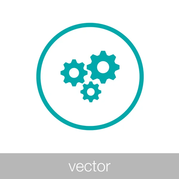 Getriebeprozesskonzept-Symbol. Stock Illustration flache Design-Ikone. — Stockvektor