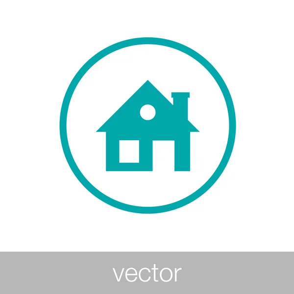 Casa pequeña - Botón - Concepto de bienes raíces. Pequeño icono de la casa aislado — Vector de stock