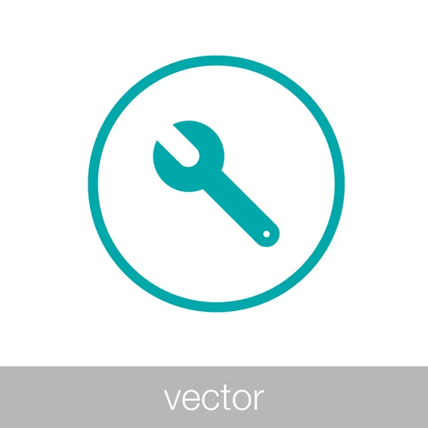 Herramienta - Botón - Ilustración en stock de una llave inglesa o herramienta de llave ajustable . — Vector de stock