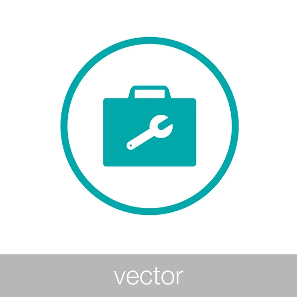 Caixa de ferramentas - Ilustração vetorial de uma caixa de ferramentas para profissionais - Botão — Vetor de Stock