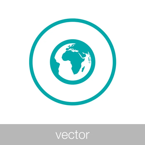 Web - Vektor - Taste - Lagerabbildung - Globus-Symbol - flaches Icon-Design — Stockvektor
