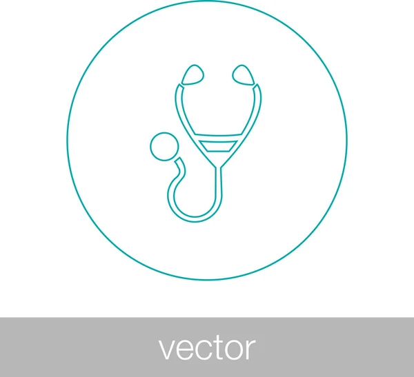 Flat Medical Icon | Stethoscope Vector Illustration Icon — Stock Vector
