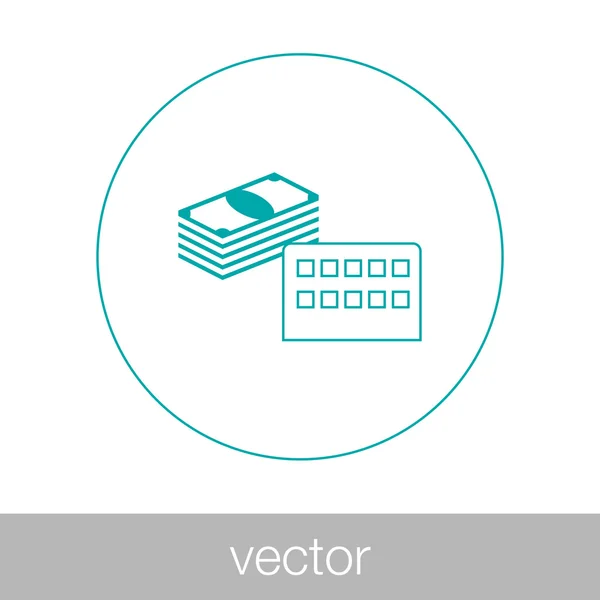 Infrastructure Capital - Factory and money icon. Infrastructure — Stock Vector