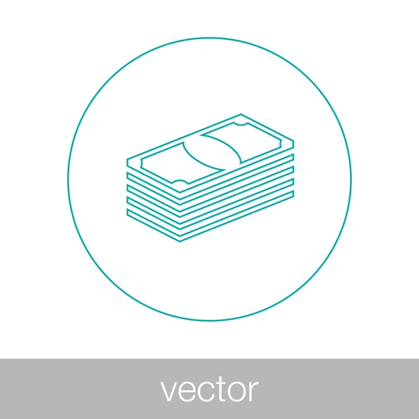 Dinero - Botón - icono de concepto de dinero. Pila de icono de concepto de efectivo . — Vector de stock