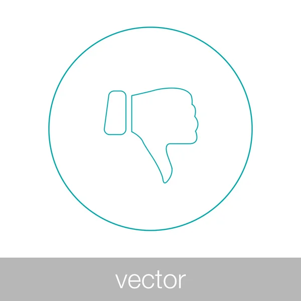 Ícone de conceito de feedback negativo. Mão para baixo. Existência illustr — Vetor de Stock