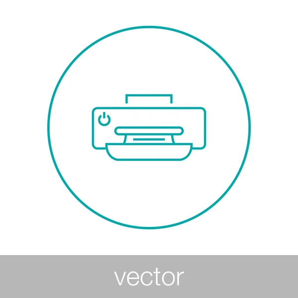 Ícone conceitual da impressora. Ícone de design plano de ilustração de estoque . — Vetor de Stock