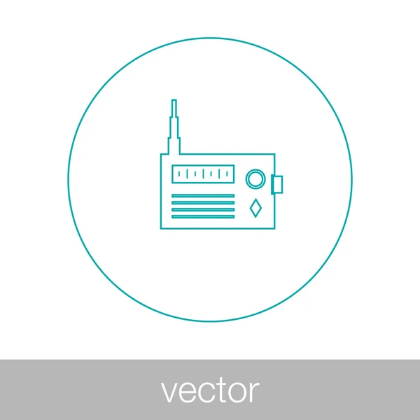 Icono de concepto de silueta de radio. Icono de diseño plano de ilustración Stock . — Archivo Imágenes Vectoriales