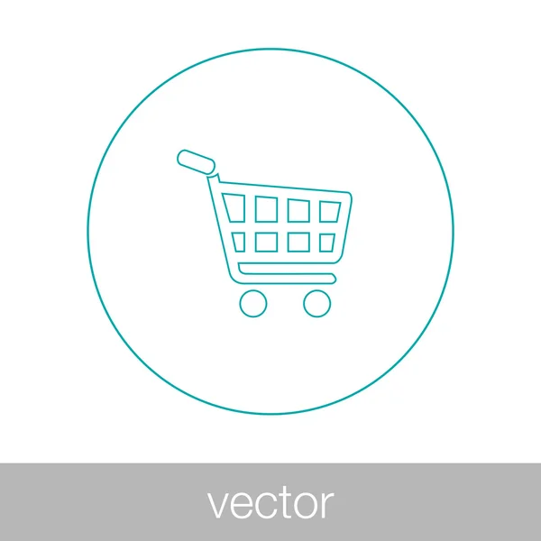 Shopping Cart - Button - Shopping Cart Concept icon. Stock illustration flat design icon. — Stock Vector