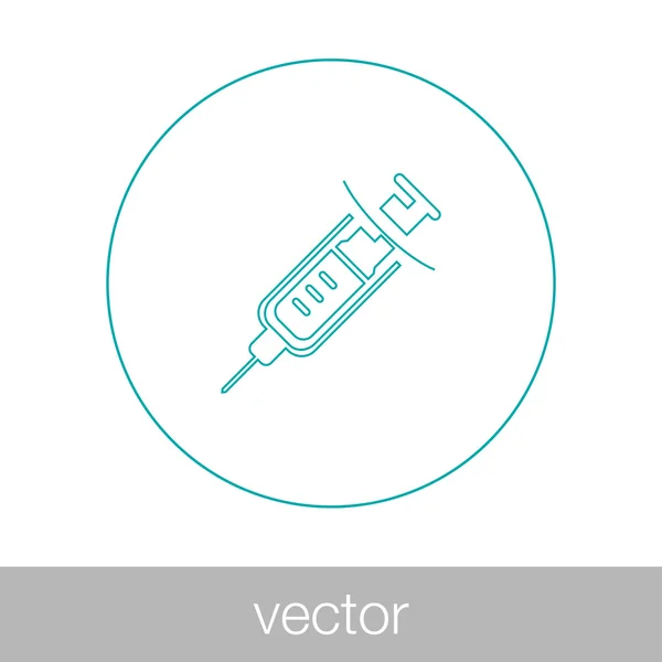 Иконка шприца выделена на белом фоне. Монохромное изображение . — стоковый вектор