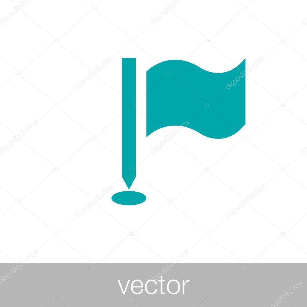 Waving flag icon. Milestones concept icon. Stock illustration fl