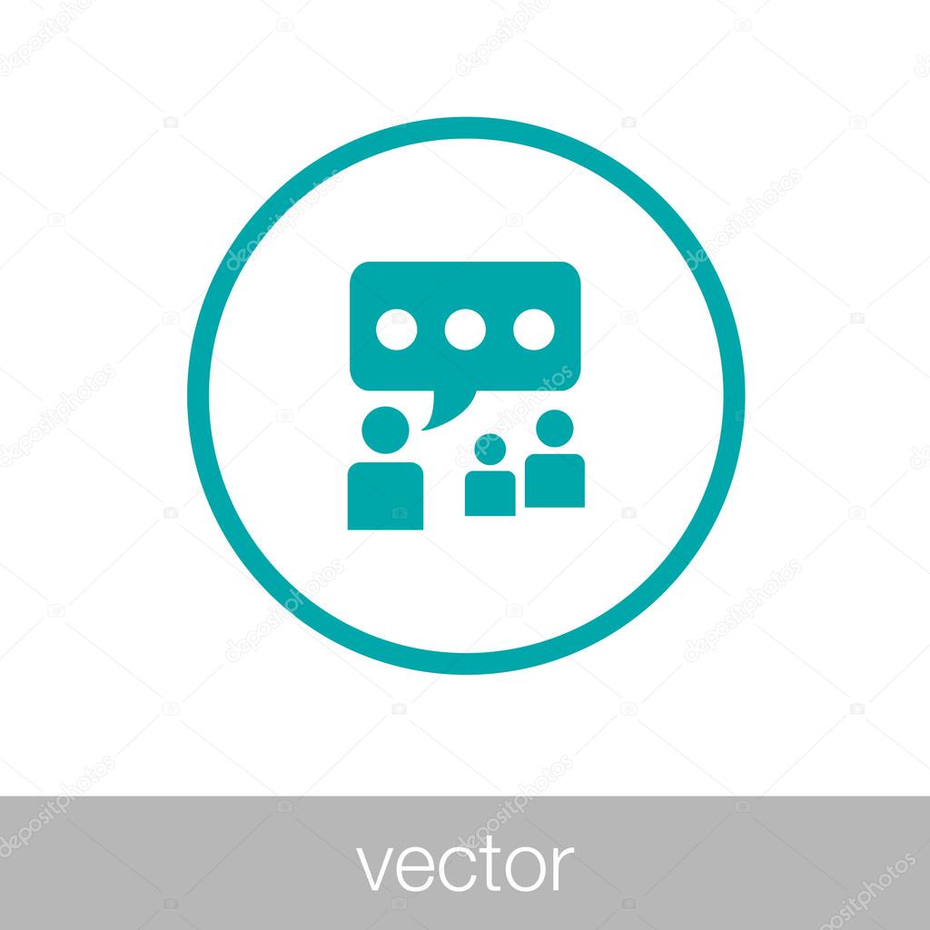 Public speaker concept icon. Stock illustration flat design icon.