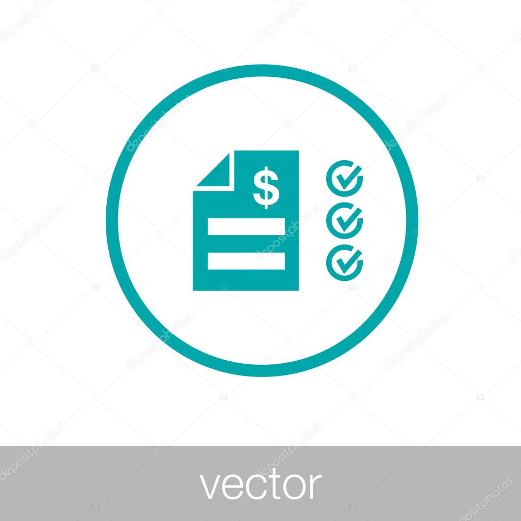 Tax Statement Icon - Concept for business and finance. Concepts for taxes, finance, bookkeeping, accounting, business, market etc.