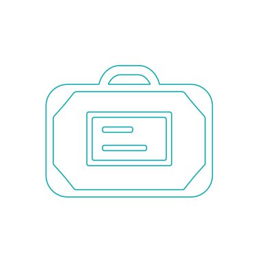 Flat design portfolio icon. Portfolio briefcase concept icon.