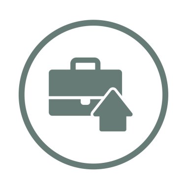 Flat design portfolio icon. Portfolio briefcase concept icon.
