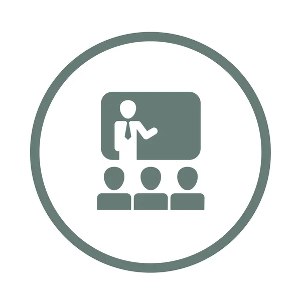 Seminer kavramı simge. Konferans kavramı simge. Öğretmen içinde-ön