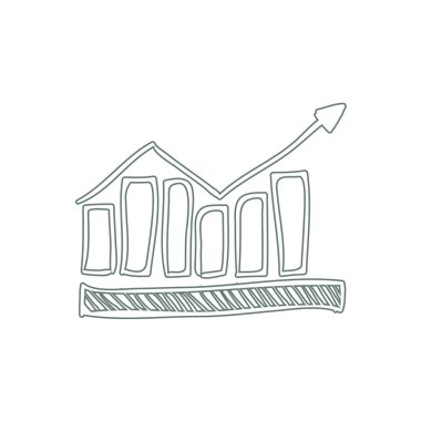 Büyüme - nakit akış planı kavramı simge. Hisse senedi illüstrasyon grafik w