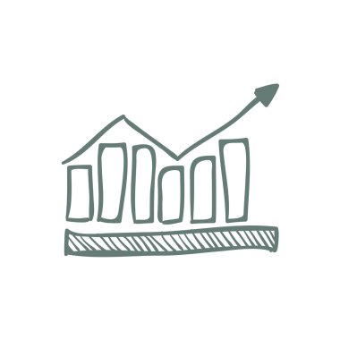 Büyüme - nakit akış planı kavramı simge. Hisse senedi illüstrasyon grafik w