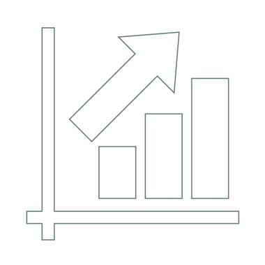 Büyüme - nakit akış planı kavramı simge. Hisse senedi illüstrasyon grafik w