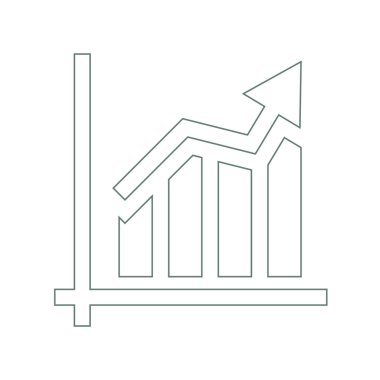 Büyüme - nakit akış planı kavramı simge. Hisse senedi illüstrasyon grafik w