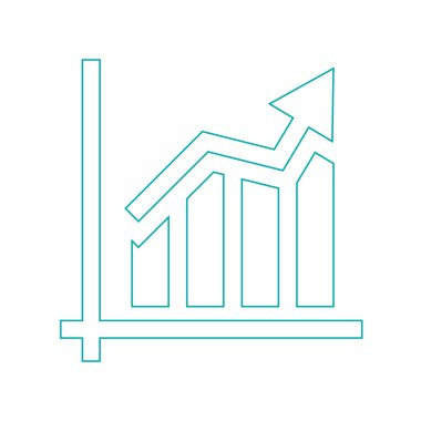 Büyüme - nakit akış planı kavramı simge. Hisse senedi illüstrasyon grafik w