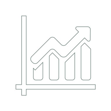 Büyüme - nakit akış planı kavramı simge. Hisse senedi illüstrasyon grafik w