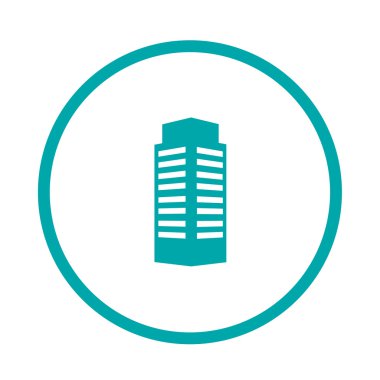 Bina simgesi. Hisse senedi illüstrasyon düz tasarım stil ikonu.