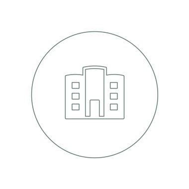 Bina simgesi. Hisse senedi illüstrasyon düz tasarım stil ikonu.