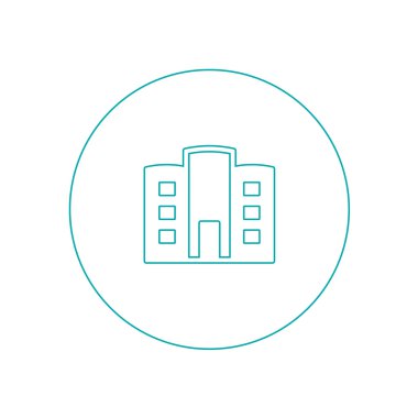 Bina simgesi. Hisse senedi illüstrasyon düz tasarım stil ikonu.