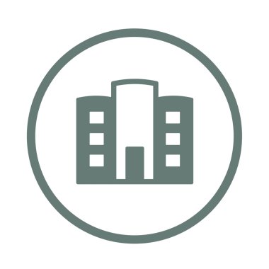 Bina simgesi. Hisse senedi illüstrasyon düz tasarım stil ikonu.