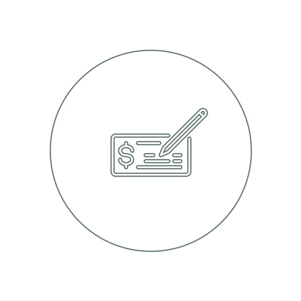 Signing bank check icon. Finance icon. Economic concept flat sty — Stok fotoğraf