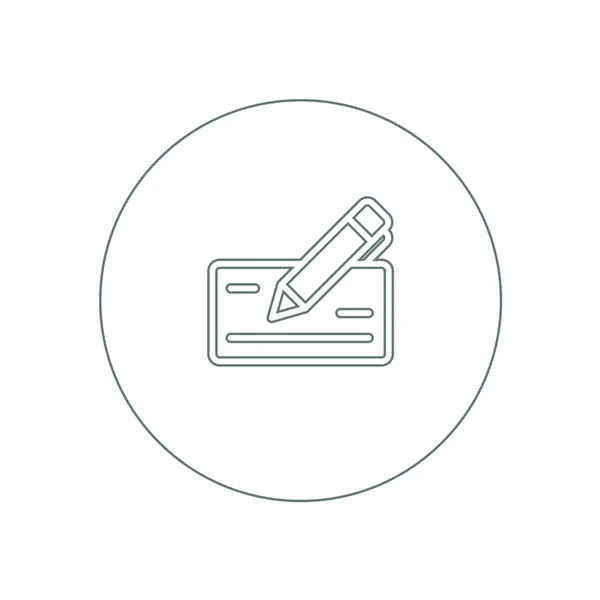 Signing bank check icon. Finance icon. Economic concept flat sty — Zdjęcie stockowe