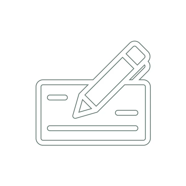 Signing bank check icon. Finance icon. Economic concept flat sty — 图库照片
