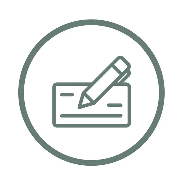 Signing bank check icon. Finance icon. Economic concept flat sty — Zdjęcie stockowe