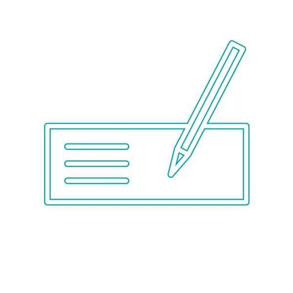 Signing bank check icon. Finance icon. Economic concept flat sty — Stok fotoğraf