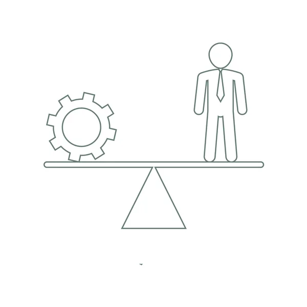 Икона баланса развития бизнеса. Значок шестерни и человеческого баланса . — стоковое фото