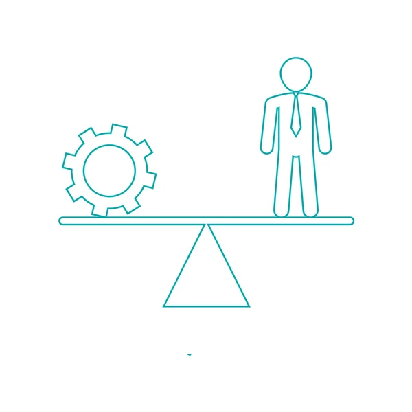 Business development balans ikon. Redskap och mänsklig balans ikonen. — Stockfoto