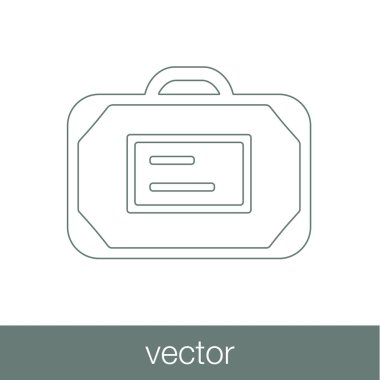 Flat design portfolio icon. Portfolio briefcase concept icon.
