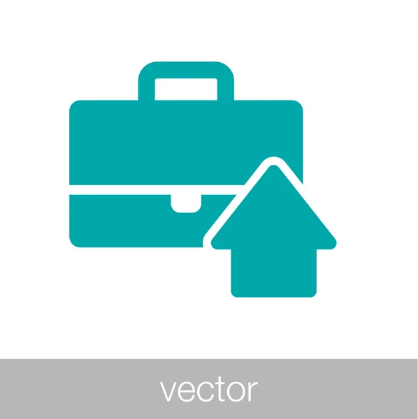Flat design portfolio icon. Portfolio briefcase concept icon. — 图库矢量图片