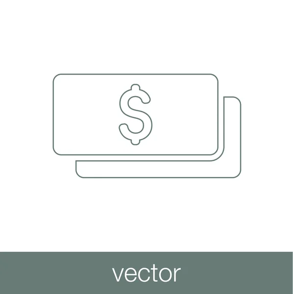 Ícone de finanças e dinheiro. Ícone de design plano de ilustração de estoque — Vetor de Stock