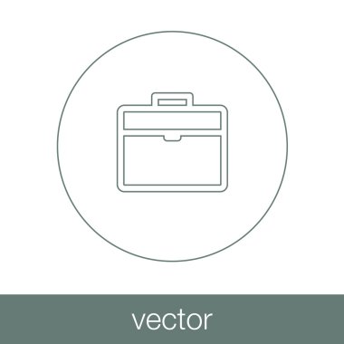 Evrak Çantası'nı simgesi, vektör çizim. Düz tasarım stil ikonu
