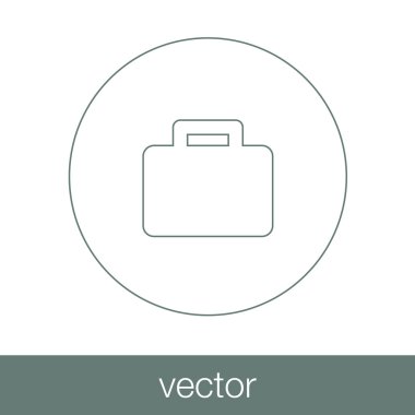 Evrak Çantası'nı simgesi, vektör çizim. Düz tasarım stil ikonu