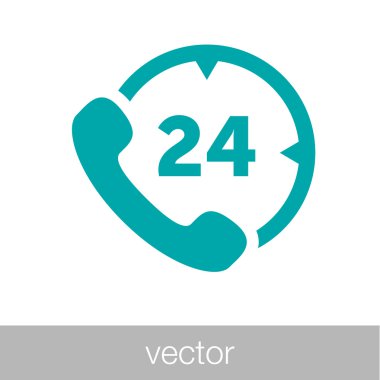 24 Saat 7 gün bir hafta kavram çizim. Her zaman için bir sembol