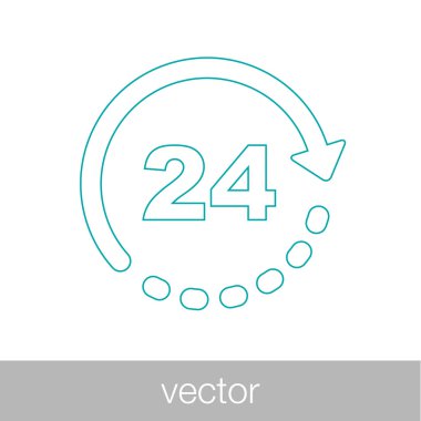 24 Saat 7 gün bir hafta kavram çizim. Her zaman için bir sembol