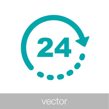 24 Saat 7 gün bir hafta kavram çizim. Her zaman için bir sembol