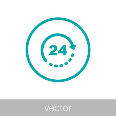 24 Saat 7 gün bir hafta kavram çizim. Her zaman için bir sembol