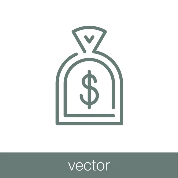 Ícone de finanças e dinheiro. Ícone de design plano de ilustração de estoque — Vetor de Stock