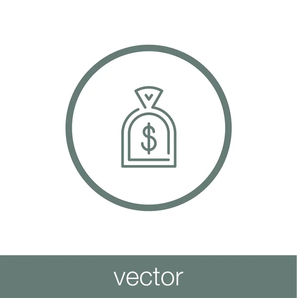 Finanțe și pictogramă bani. Ilustrație stoc pictogramă design plat — Vector de stoc