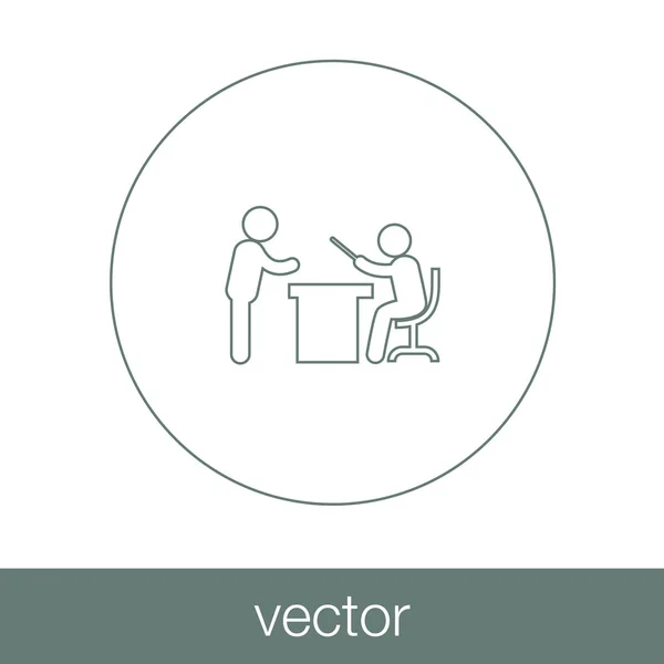 Seminar concept icon. Icoana conceptului conferinței. Profesor în față — Vector de stoc