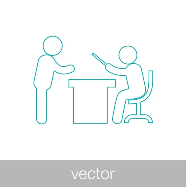 Seminar concept icon. Conference concept icon. Teacher in-front — Stock Vector